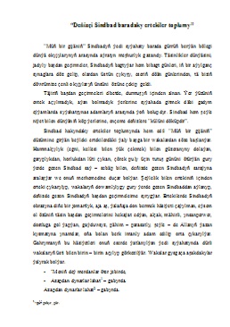 Deňizçi Sindbad baradaky ertekiler toplumy